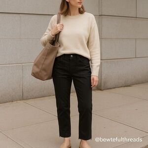 Sanctuary Black Utility Pants Zip Hem Raw Edge Size 28 Weekend Casual Style